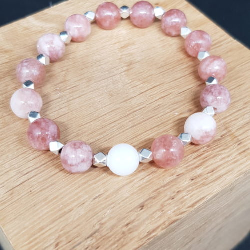 bracelet gemme quartz rose