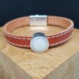Bracelet médaillon cuir